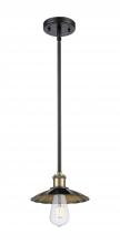 Innovations Lighting 516-1S-BAB-M17-BK - Scallop - 1 Light - 8 inch - Black Antique Brass - Mini Pendant