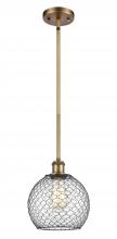 Innovations Lighting 516-1S-BB-G122-8CBK-LED - Farmhouse Chicken Wire - 1 Light - 8 inch - Brushed Brass - Mini Pendant