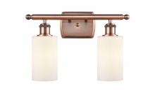 Innovations Lighting 516-2W-AC-G801-LED - Clymer - 2 Light - 14 inch - Antique Copper - Bath Vanity Light