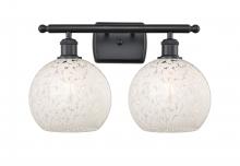 Innovations Lighting 516-2W-BK-G1216-8WM - White Mouchette - 2 Light - 18 inch - Matte Black - Bath Vanity Light