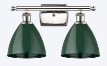 Innovations Lighting 516-2W-PN-MBD-75-GR - Plymouth - 2 Light - 18 inch - Polished Nickel - Bath Vanity Light