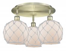 Innovations Lighting 516-3C-AB-G121-8RW - Farmhouse Rope - 3 Light - 20 inch - Antique Brass - Semi-Flush Mount