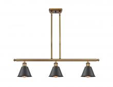 Innovations Lighting 516-3I-BB-M8-BK - Smithfield - 3 Light - 36 inch - Brushed Brass - Cord hung - Island Light