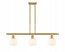 Innovations Lighting 516-3I-SG-G1217-6WV - White Venetian - 3 Light - 36 inch - Satin Gold - Stem Hung - Island Light