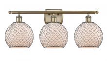 Innovations Lighting 516-3W-AB-G121-8CBK - Farmhouse Chicken Wire - 3 Light - 28 inch - Antique Brass - Bath Vanity Light