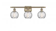 Innovations Lighting 516-3W-AB-G1215-6-LED - Athens Water Glass - 3 Light - 26 inch - Antique Brass - Bath Vanity Light