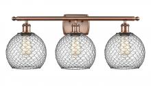 Innovations Lighting 516-3W-AC-G122-8CBK - Farmhouse Chicken Wire - 3 Light - 28 inch - Antique Copper - Bath Vanity Light