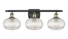 Innovations Lighting 516-3W-BAB-G555-8CL - Ithaca - 3 Light - 28 inch - Black Antique Brass - Bath Vanity Light