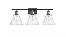 Innovations Lighting 516-3W-BAB-GBC-84 - Berkshire - 3 Light - 28 inch - Black Antique Brass - Bath Vanity Light