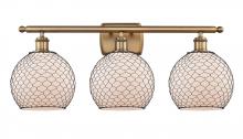 Innovations Lighting 516-3W-BB-G121-8CBK - Farmhouse Chicken Wire 3 Light Bath Vanity Light