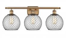 Innovations Lighting 516-3W-BB-G122-8CBK - Farmhouse Chicken Wire - 3 Light - 28 inch - Brushed Brass - Bath Vanity Light