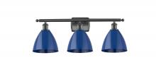 Innovations Lighting 516-3W-BK-MBD-75-BL - Plymouth - 3 Light - 28 inch - Matte Black - Bath Vanity Light