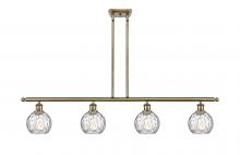 Innovations Lighting 516-4I-AB-G1215-6-LED - Athens Water Glass - 4 Light - 48 inch - Antique Brass - Cord hung - Island Light