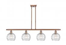 Innovations Lighting 516-4I-AC-G1213-8 - Athens Deco Swirl - 4 Light - 48 inch - Antique Copper - Cord hung - Island Light