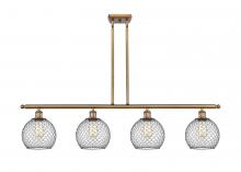 Innovations Lighting 516-4I-BB-G122-8CBK - Farmhouse Chicken Wire - 4 Light - 48 inch - Brushed Brass - Cord hung - Island Light