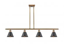 Innovations Lighting 516-4I-BB-M8-BK - Smithfield - 4 Light - 48 inch - Brushed Brass - Cord hung - Island Light