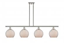 Innovations Lighting 516-4I-PN-G121-8CBK - Farmhouse Chicken Wire - 4 Light - 48 inch - Polished Nickel - Cord hung - Island Light