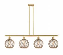 Innovations Lighting 516-4I-SG-G122-8RB - Farmhouse Rope - 4 Light - 48 inch - Satin Gold - Cord hung - Island Light