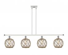 Innovations Lighting 516-4I-WPC-G122-8RB - Farmhouse Rope - 4 Light - 48 inch - White Polished Chrome - Cord hung - Island Light