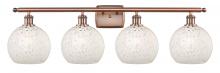 Innovations Lighting 516-4W-AC-G1216-8WM - White Mouchette - 4 Light - 38 inch - Antique Copper - Bath Vanity Light