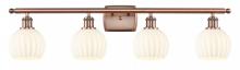 Innovations Lighting 516-4W-AC-G1217-6WV - White Venetian - 4 Light - 36 inch - Antique Copper - Bath Vanity Light