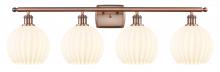 Innovations Lighting 516-4W-AC-G1217-8WV - White Venetian - 4 Light - 38 inch - Antique Copper - Bath Vanity Light