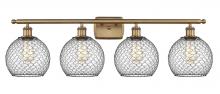 Innovations Lighting 516-4W-BB-G122-8CBK - Farmhouse Chicken Wire - 4 Light - 38 inch - Brushed Brass - Bath Vanity Light