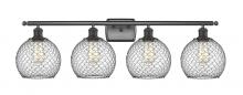 Innovations Lighting 516-4W-OB-G122-8CBK - Farmhouse Chicken Wire - 4 Light - 38 inch - Oil Rubbed Bronze - Bath Vanity Light