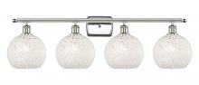 Innovations Lighting 516-4W-PN-G1216-8WM - White Mouchette - 4 Light - 38 inch - Polished Nickel - Bath Vanity Light