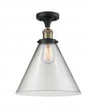 Innovations Lighting 517-1CH-BAB-G42-L - Cone - 1 Light - 12 inch - Black Antique Brass - Semi-Flush Mount