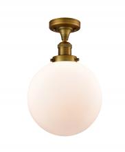 Innovations Lighting 517-1CH-BB-G201-10 - Beacon - 1 Light - 10 inch - Brushed Brass - Semi-Flush Mount