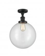 Innovations Lighting 517-1CH-BK-G202-12 - Beacon - 1 Light - 12 inch - Matte Black - Semi-Flush Mount