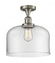 Innovations Lighting 517-1CH-SN-G72-L - Bell - 1 Light - 12 inch - Brushed Satin Nickel - Semi-Flush Mount