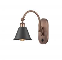 Innovations Lighting 518-1W-AC-M8-BK - Smithfield - 1 Light - 7 inch - Antique Copper - Sconce