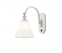 Innovations Lighting 518-1W-WPC-GBC-81 - Berkshire - 1 Light - 8 inch - White Polished Chrome - Sconce