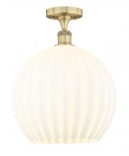 Innovations Lighting 616-1F-BB-G1217-14WV - White Venetian - 1 Light - 14 inch - Brushed Brass - Semi-Flush Mount