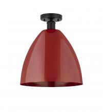 Innovations Lighting 616-1F-BK-MBD-12-RD - Plymouth - 1 Light - 12 inch - Matte Black - Semi-Flush Mount