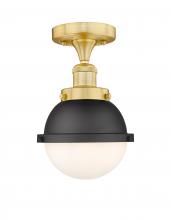 Innovations Lighting 616-1F-SG-HFS-61-BK - Edison - 1 Light - 7 inch - Satin Gold - Semi-Flush Mount