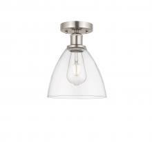 Innovations Lighting 616-1F-SN-GBD-752 - Bristol - 1 Light - 8 inch - Brushed Satin Nickel - Semi-Flush Mount