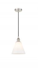 Innovations Lighting 616-1P-PN-GBC-81 - Berkshire - 1 Light - 8 inch - Polished Nickel - Cord hung - Mini Pendant