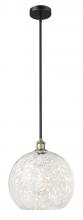 Innovations Lighting 616-1S-BAB-G1216-14WM - White Mouchette - 1 Light - 14 inch - Black Antique Brass - Stem Hung - Pendant