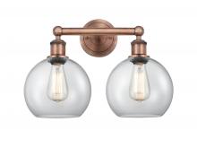 Innovations Lighting 616-2W-AC-G122-8 - Athens - 2 Light - 17 inch - Antique Copper - Bath Vanity Light