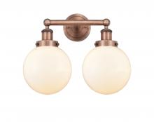 Innovations Lighting 616-2W-AC-G201-8 - Beacon - 2 Light - 17 inch - Antique Copper - Bath Vanity Light