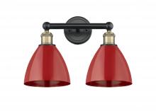 Innovations Lighting 616-2W-BAB-MBD-75-RD - Plymouth - 2 Light - 17 inch - Black Antique Brass - Bath Vanity Light