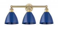 Innovations Lighting 616-3W-BB-MBD-75-BL - Plymouth - 3 Light - 26 inch - Brushed Brass - Bath Vanity Light