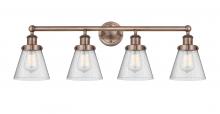 Innovations Lighting 616-4W-AC-G64 - Cone - 4 Light - 33 inch - Antique Copper - Bath Vanity Light