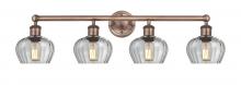 Innovations Lighting 616-4W-AC-G92 - Fenton - 4 Light - 34 inch - Antique Copper - Bath Vanity Light