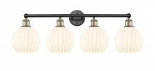 Innovations Lighting 616-4W-BAB-G1217-8WV - White Venetian - 4 Light - 35 inch - Black Antique Brass - Bath Vanity Light