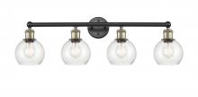 Innovations Lighting 616-4W-BAB-G124-6 - Athens - 4 Light - 33 inch - Black Antique Brass - Bath Vanity Light