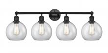 Innovations Lighting 616-4W-BK-G122-8 - Athens - 4 Light - 35 inch - Matte Black - Bath Vanity Light